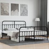 vidaXL Metalni okvir kreveta uzglavlje i podnožje crni 183x213 cm Cijene