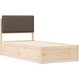  Krevetni okvir s tapiciranim uzglavljem Sivo-smeđa 90 x 190 cm | shoptok.hr