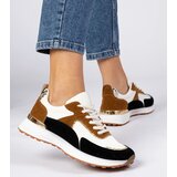 Gemre White and black women's sneakers with glitter Elizar | Shoptok.si