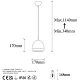 Opviq lights Viseča svetilka v bronasti barvi s kovinskim senčnikom ø 17 cm Mugo – | Shoptok.si