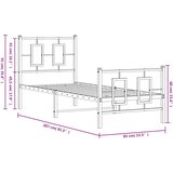  Metalni okvir kreveta uzglavlje i podnožje bijeli 80x200 cm | shoptok.hr