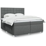  Krevet s oprugama i madracem tamnosivi 200 x 200 cm od tkanine | shoptok.hr