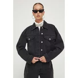 Abercrombie & Fitch Jeans jakna ženska, črna barva