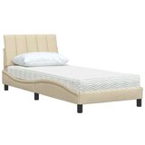  Postelja z vzmetnico krem 80x200 cm blago, (21829643) | Shoptok.si