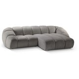 Micadoni Home Svetlo siva žametna kotna sedežna garnitura Diana – | Shoptok.si