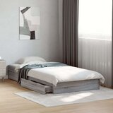 vidaXL Okvir kreveta s ladicama siva boja hrasta 75 x 190 cm drveni | shoptok.hr