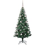 vidaXL Umjetna preddekorirana božićna jelka med 150 LED Zelena 150 cm | Shoptok.si