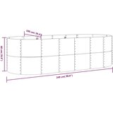  Povišena vrtna gredica od pocinčanog čelika 249x100x68 cm zelena | shoptok.hr