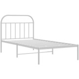 Metalni okvir za krevet s uzglavljem bijeli 100x200 cm | shoptok.hr