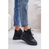 Kesi Lightweight leather sports shoes on platform Artiker black Cijene