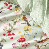 RHS Zelena 3-delna posteljnina za zakonsko posteljo/podaljšana 230x220 cm Birds In Bloom – | Shoptok.si