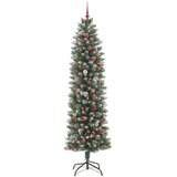  Umjetno vitko božićno drvce s stalakom Zelena i bijela 240 cm | Eponuda.com