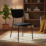 ModernHome set od 4 baršunaste stolice za blagovaonicu i dnevni boravak – crne | shoptok.hr