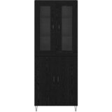  Highboard Bijeli i crni hrast 69,5 x 34 x 180 cm | shoptok.hr