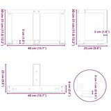  Noge za klub stolić T-oblika 2 kom Bijele 40x25x(30-31) cm Čelik - Bijela 40 x 25 x (30-31) cm 1 | shoptok.hr