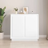 vidaXL Komoda bela 80x34x75 cm inženirski les Cene