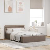  Hidraulični okvir za krevet LED od tkanine smeđesivi 100x200 cm | Eponuda.com