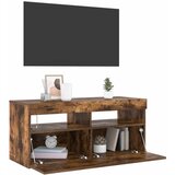 TV ormarić s LED svjetlima boja dimljenog hrasta 90x35x40 cm | Eponuda.com