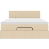  Otomanski krevet s madracem krem 140x190cm od tkanine | shoptok.hr