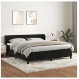 vidaXL Box spring postelja z vzmetnico črna 160x200 cm žamet | Shoptok.si