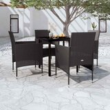  5-dijelni vrtni blagovaonski set s jastucima crni | shoptok.hr