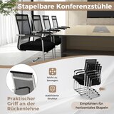  Konzolne stolice, set od 4, složive okretne stolice s metalnom bazom i naslonima za ruke, uredske stolice, crne | shoptok.hr