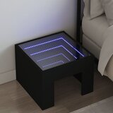 vidaXL Nočna mizica z neskončnimi LED črna 40x40x30 cm Cene