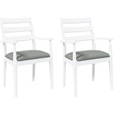 vidaXL Jedilni stoli z blazinami 2 kosa beli masivni les guma, (5000296608) | Shoptok.si