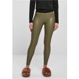 UC Curvy Ladies Faux Leather High Waist Leggings olive Cijene