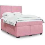 vidaXL Krevet s oprugama i madracem ružičasti 160x200 cm baršunasti | shoptok.hr