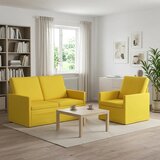  Set sofe 2 pcs Svijetlo žuta Tkanina - Svjetložuta 1-sjedalo + 2-sjedalo (120 cm) | shoptok.hr