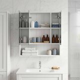  Kopalniška ogledalna omara s polico Bela 60 x 14.5 x 70 cm, (5000233138) | Shoptok.si