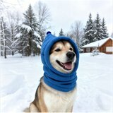 INF Polar Fleece Pet Warm Calming Hood - Zimska Kapa za Pse & Zaščita Pred Hrupom Blue S, (5000124725) | Shoptok.si