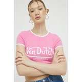 Von Dutch Kratka majica ženski, roza barva