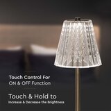  LED prigušiva punjiva stona lampa LED/2,4W/5V 3000-6000K 1800 mAh hrom | Eponuda.com