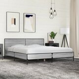  Okvir za krevet boja hrasta 200x200cm konstruirano drvo i metal Siva 200 x 200 cm | shoptok.hr