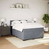 vidaXL Box spring posteljni z vzmetnico temno siv 140x190 cm žamet | Shoptok.si
