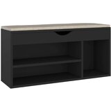vidaXL klupa za cipele s jastukom crna 104 x 30 x 49 cm od iverice | shoptok.hr