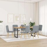  Jedilni stoli 6 kosov svetlo sivo blago | Shoptok.si