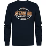 Petrol Industries Sweater majica mornarsko plava / hrđavo smeđa / bijela
