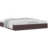 vidaXL Otomanski posteljni okvir brez vzmetnice temno rjava 200x200 cm, (21670747) | Shoptok.si