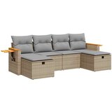 Maison Chic Seti vrtnega pohištva - Vrtna garnitura - Vrtni pohištvo set 6-delna z blazinami bež poli ratan, (21812765) | Shoptok.si