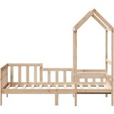 vidaXL Dnevna postelja s streho 90x200 cm trdna borovina | Shoptok.si