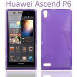  Gumijasti / gel etui S-Line za Huawei Ascend P6 - vijolični Cene