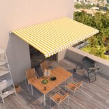 vidaXL Ročno zložljiva tenda 500x350 cm rumena in bela Cene