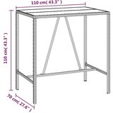  5-dijelni vrtni barski set sivi od poliratana i drva bagrema | shoptok.hr