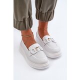S. BARSKI White Women's Leather Moccasins with Platform S.Barski LR720 | Shoptok.si