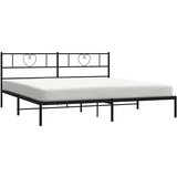  Metalni okvir za krevet s uzglavljem crni 180x200 cm | shoptok.hr