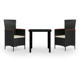  3-dijelni vrtni blagovaonski set s jastucima crni | shoptok.hr
