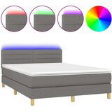  Box spring s madracem LED tamnosivi 140x200 cm tkanina | shoptok.hr